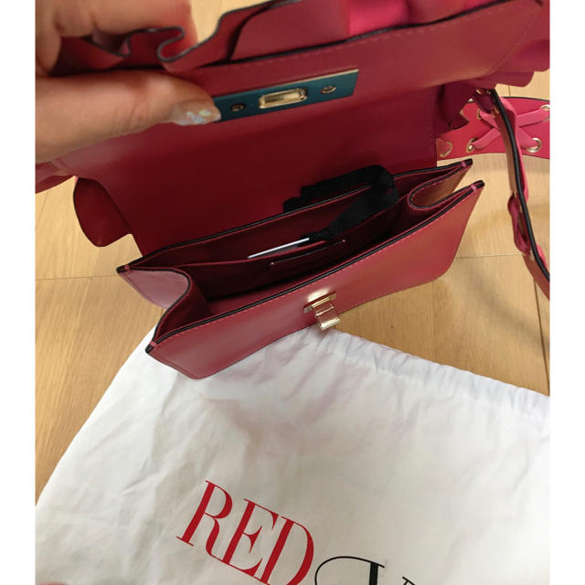 RED VALENTINO(レッドヴァレンティノ)のRED VARENTINO❤️編み上げフリルショルダーbag✨ レディースのバッグ(ショルダーバッグ)の商品写真