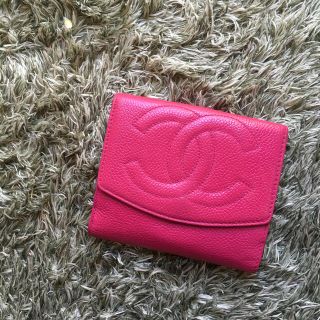 シャネル(CHANEL)のシャネル♡折財布♡ピンクキャビアスキン(財布)