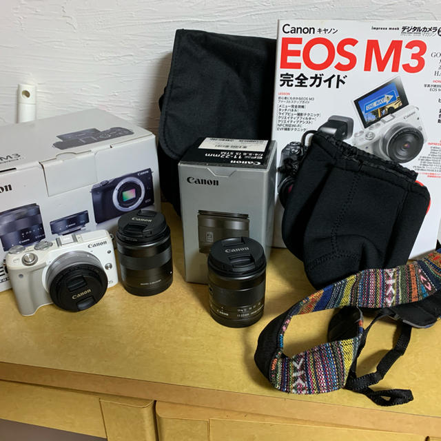 Cannon EOS- M3 ミラーレス一眼と望遠レンズ、広角レンズ等セット