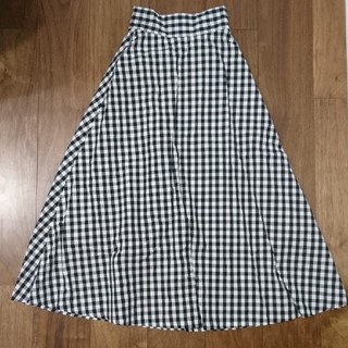 ジーユー(GU)のGU ギンガムチェックフレアロングスカート XS(ロングスカート)
