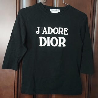 クリスチャンディオール(Christian Dior)のDior  ブラックTシャツ 五分袖  (Tシャツ(半袖/袖なし))