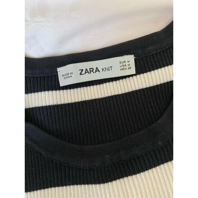 ZARA(ザラ)のZARA ボーダー柄　半袖ニット レディースのトップス(カットソー(半袖/袖なし))の商品写真