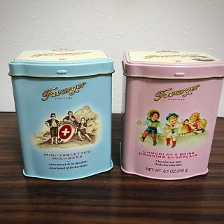 スイス製チョコレート Favarger空き缶二つ(小物入れ)