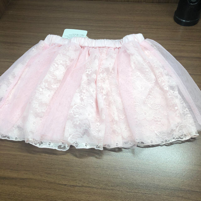 しまむら(シマムラ)のピンクフリフリ　スカート子供 キッズ/ベビー/マタニティのキッズ服女の子用(90cm~)(スカート)の商品写真