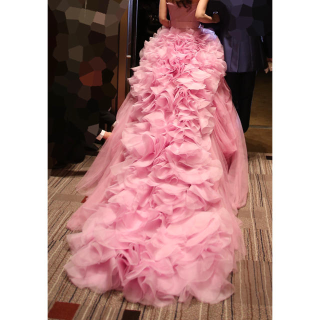 Vera Wang(ヴェラウォン)の【美品】Vera Wang Pink Hayley US4 レディースのフォーマル/ドレス(ウェディングドレス)の商品写真
