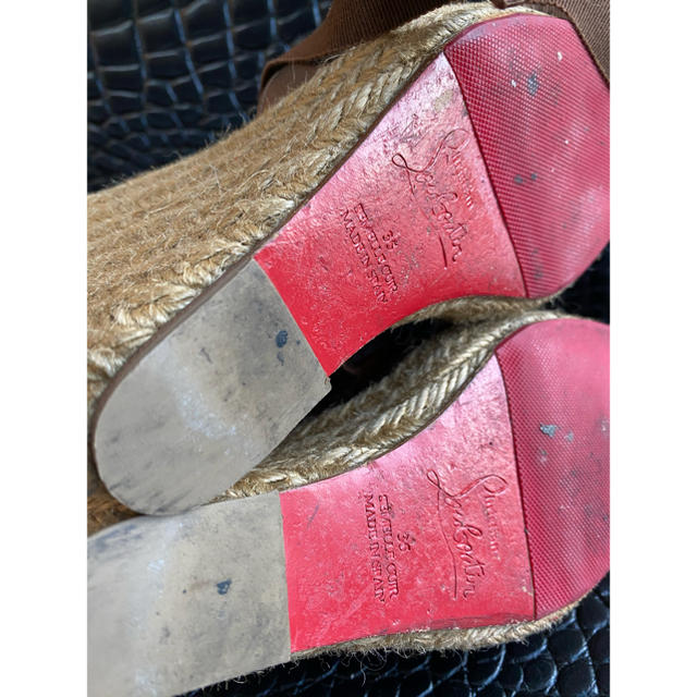Christian Louboutin(クリスチャンルブタン)の201 ルブタン  ウェッジソール　サンダル　36 ブラウン レディースの靴/シューズ(サンダル)の商品写真