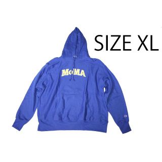 モマ(MOMA)のMOMA CHAMPION HOODIE BLUE XL(パーカー)