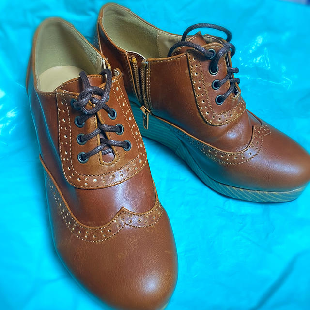 ブラウン厚底ローファー　24cm レディースの靴/シューズ(ローファー/革靴)の商品写真