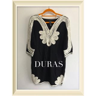 デュラス(DURAS)のDURAS【美品】刺繍ワンピース(ミニワンピース)