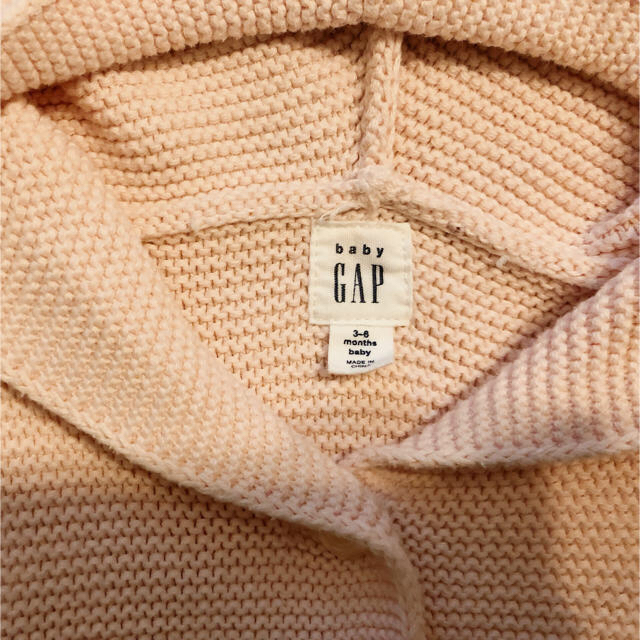 babyGAP(ベビーギャップ)の［コケシ様］babygap くまカーディガン 薄ピンク 60 キッズ/ベビー/マタニティのベビー服(~85cm)(カーディガン/ボレロ)の商品写真