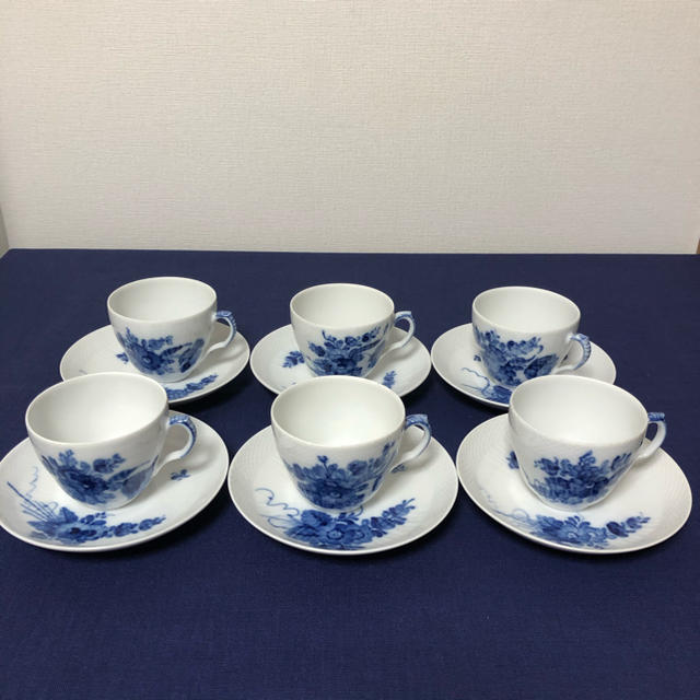 ロイヤルコペンハーゲン ブルーフラワーカーブ カップ&ソーサー 6客