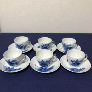 ロイヤルコペンハーゲン(ROYAL COPENHAGEN)のロイヤルコペンハーゲン　ブルーフラワーカーブ　カップ&ソーサー　6客セット(グラス/カップ)