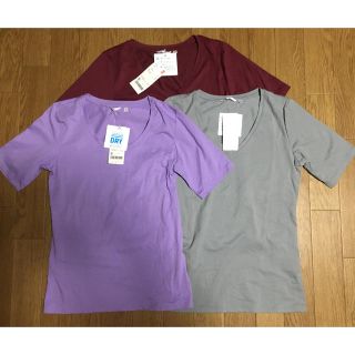 ユニクロ(UNIQLO)の新品未使用タグ付き　ユニクロ　ドライネックＴ ３枚セット(Tシャツ(半袖/袖なし))