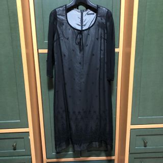 美品 nasturtium ワンピース  ドレス ブラック 黒(ミディアムドレス)