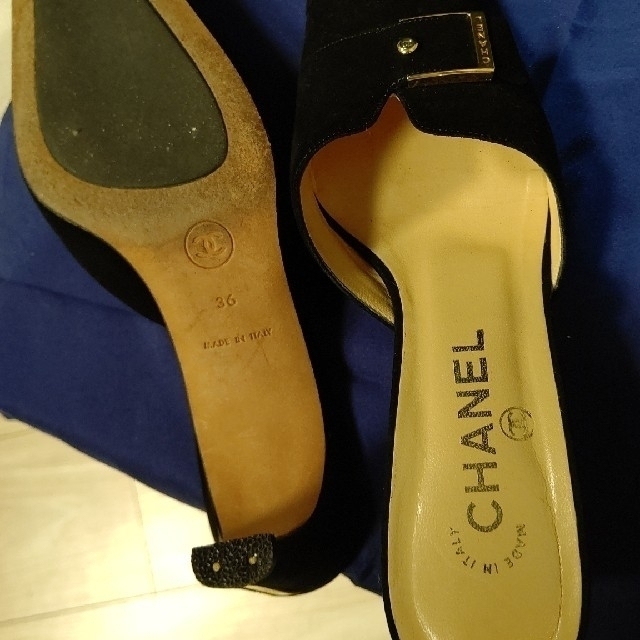 CHANEL(シャネル)の目玉価格!CHANEL黒バックスキン  ミュール レディースの靴/シューズ(ハイヒール/パンプス)の商品写真