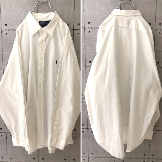 Ralph Lauren(ラルフローレン)の【激レア】90s ポロラルフローレン ホワイト ビッグサイズ  シャツ メンズのトップス(シャツ)の商品写真