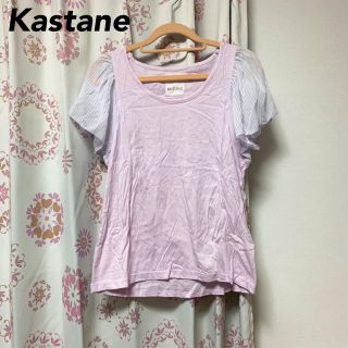 カスタネ(Kastane)のカスタネ♡袖シフォン ピンクパープルトップス(カットソー(半袖/袖なし))