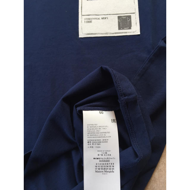 濃紺50新品 メゾン マルジェラ ステレオタイプ Tシャツ メンズ ダークブルー