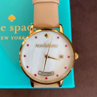 ケイトスペードニューヨーク(kate spade new york)のkatespade 日付あり 腕時計 ベージュ ゴールド ピンク(腕時計)