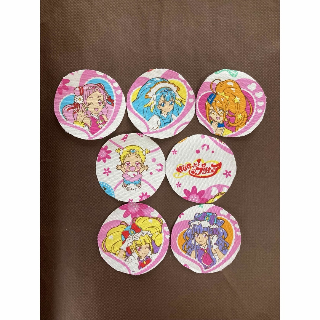 BANDAI(バンダイ)の【ピンク】HUGっと！プリキュアのくるみボタン用はぎれ 38mm ハンドメイドの素材/材料(生地/糸)の商品写真