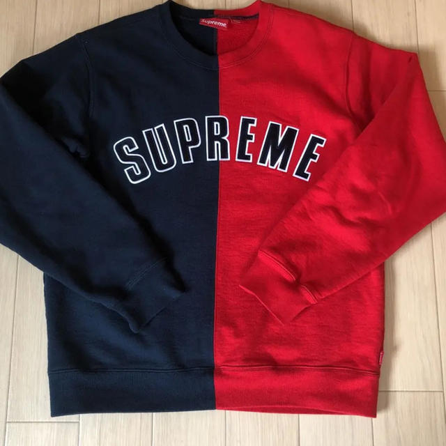 トップスSupreme split crewneck sweat shirt Mサイズ