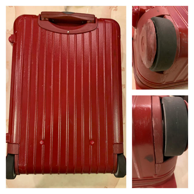 RIMOWA(リモワ)のRIMOWA リモワ 二輪 スーツケース 33L 機内持ち込みサイズ 中古 赤 レディースのバッグ(スーツケース/キャリーバッグ)の商品写真