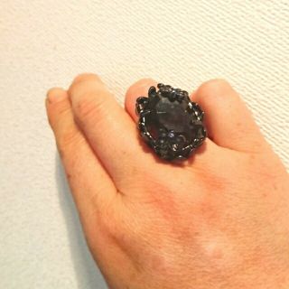 新品✴️未使用❗黒 指輪  イミテーションストーンリング💍&ネックレス(リング(指輪))