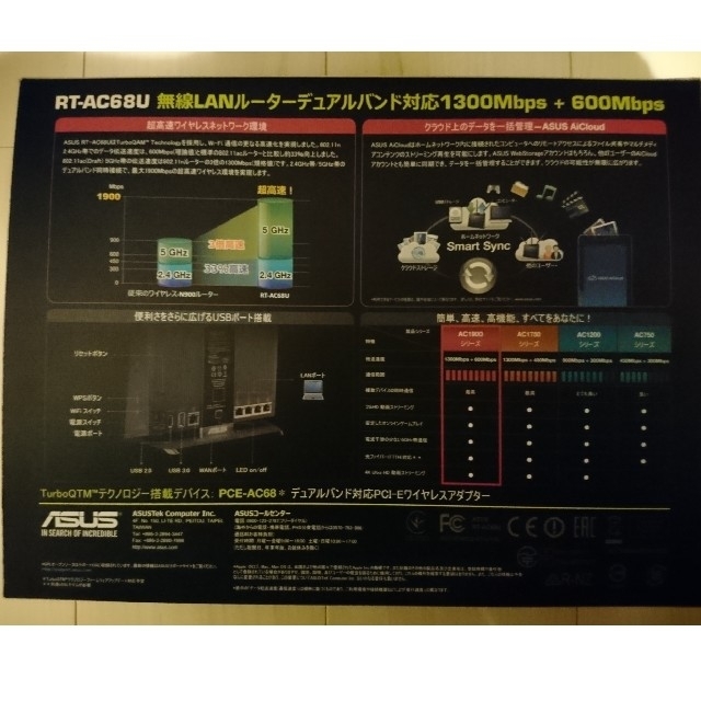 新品未開封 ASUS 無線LANルーター RT-AC68U