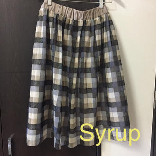 フェリシモ(FELISSIMO)のチュール重ね チェックのスカート♡大きいサイズ(ひざ丈スカート)