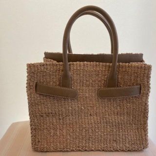 シー(SEA)の専用！SEA◆カゴバッグ/持ち手レザー/BEG【バッグ】(トートバッグ)