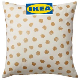 イケア(IKEA)のイケア　IKEA SKÄGGÖRT シェッゴルト ホワイト/ゴールドカラー, (クッションカバー)