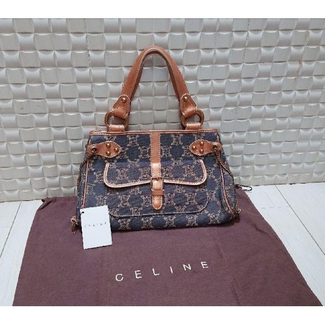 CELINE　セリーヌ　スカーフ　ベージュ　グレー　馬具　no.15