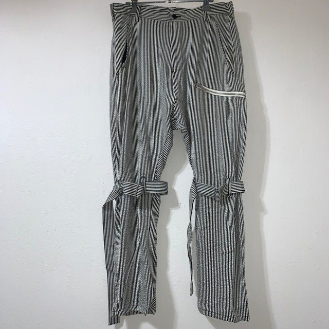美品 サルバム sulvam 19ss ストライプボンテージ パンツ M L 安い割引
