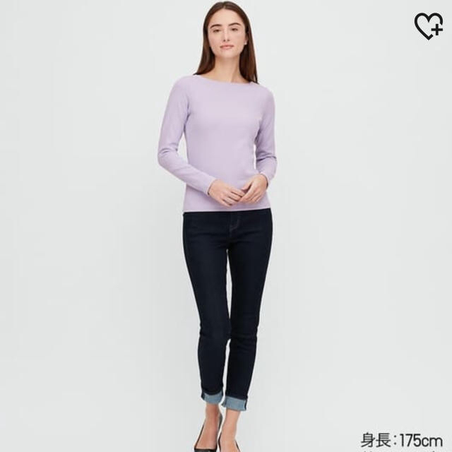 UNIQLO(ユニクロ)のユニクロ リブボートネックT 長袖 レディースのトップス(カットソー(長袖/七分))の商品写真