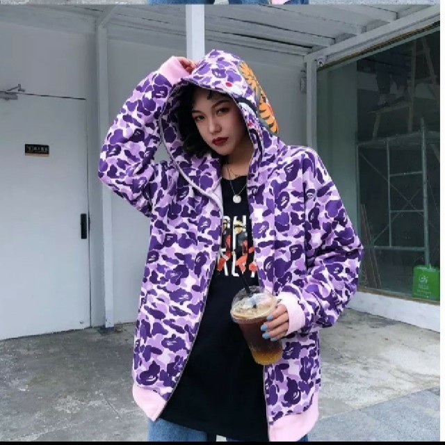 A BATHING APE - 最終値下げ 新色 カモフラージュ シャーク パーカー