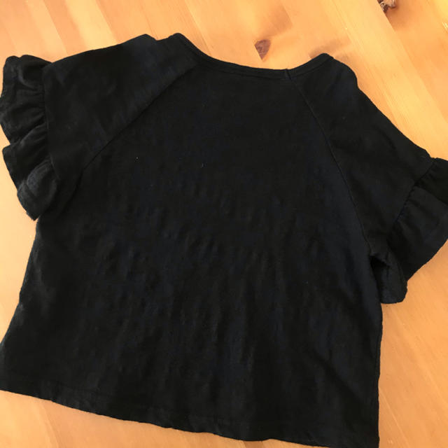 ZARA KIDS(ザラキッズ)の袖フリルTシャツ　 キッズ/ベビー/マタニティのキッズ服女の子用(90cm~)(Tシャツ/カットソー)の商品写真