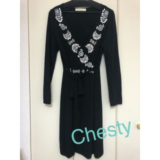 チェスティ(Chesty)のchesty ビジュー  ニットワンピース(ひざ丈ワンピース)