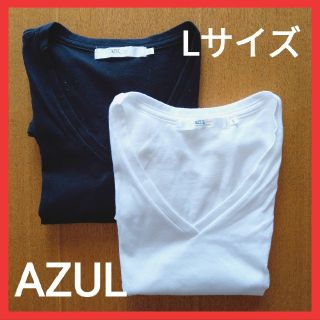 アズールバイマウジー(AZUL by moussy)のロンT ロンティー トップス AZUL レディース セット 白 黒(Tシャツ(長袖/七分))