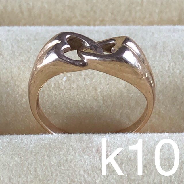 k10 クロスハートリング　サイズ5号　10金 レディースのアクセサリー(リング(指輪))の商品写真