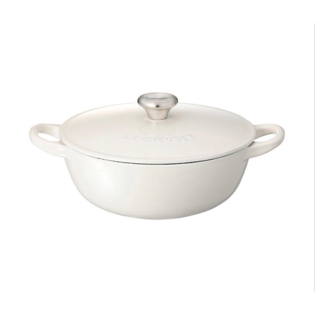 LE CREUSET(ルクルーゼ)の【新品】ル・クルーゼ マルミットミニ18センチ ホワイト インテリア/住まい/日用品のキッチン/食器(鍋/フライパン)の商品写真