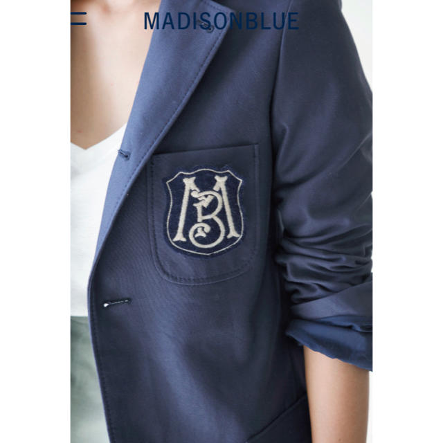 MADISONBLUE(マディソンブルー)の【MADISON BLUE】シングル3釦 バークリーブレザージャケット/ネイビー レディースのジャケット/アウター(テーラードジャケット)の商品写真