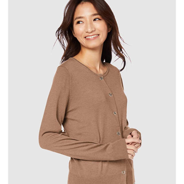 NATURAL BEAUTY BASIC(ナチュラルビューティーベーシック)のNATURAL BEAUTY BASIC ブラウン　カーディガン　春物　春服 レディースのトップス(カーディガン)の商品写真