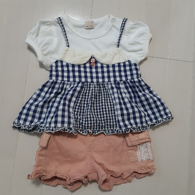 petit main(プティマイン)のpetit main 重ね着Tシャツ　&　JILL MARIE ショートパンツ キッズ/ベビー/マタニティのキッズ服女の子用(90cm~)(Tシャツ/カットソー)の商品写真