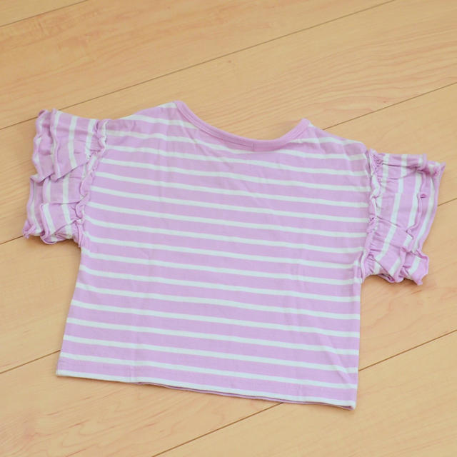 Branshes(ブランシェス)のbranshes 100 パープルボーダーTシャツ カットソー キッズ/ベビー/マタニティのキッズ服女の子用(90cm~)(Tシャツ/カットソー)の商品写真