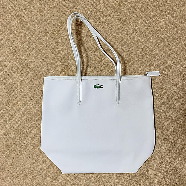 【LACOSTE】pvc 製　トートバッグ　白