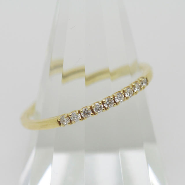  値下げ　K18イエローゴールド ダイヤモンド ハーフエタニティリング レディースのアクセサリー(リング(指輪))の商品写真