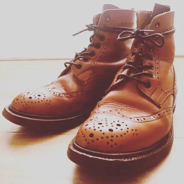 Tricker's トリッカーズ UK5.5 ウイングチップ ブーツ