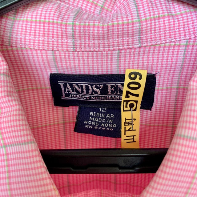 LANDS’END(ランズエンド)のLands’ End ピンク チェック シャツ ブラウス 12 3L レディースのトップス(シャツ/ブラウス(長袖/七分))の商品写真