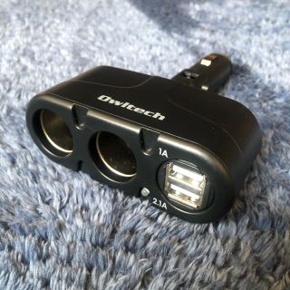 オウルテック USB2ポート搭載 シガーソケット分配器(車内アクセサリ)