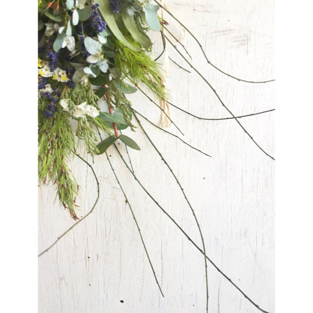 Miss green dried flower〜ミスグリーン製作スワッグ ハンドメイドのフラワー/ガーデン(ドライフラワー)の商品写真